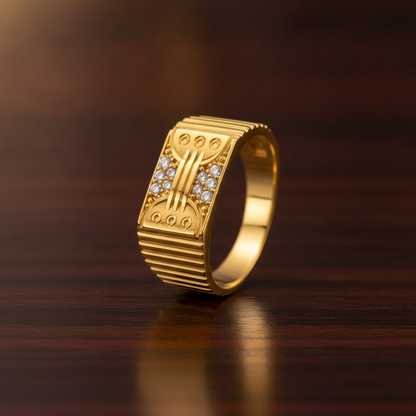 Imperial Crystal Bridge Statement Ring for Men