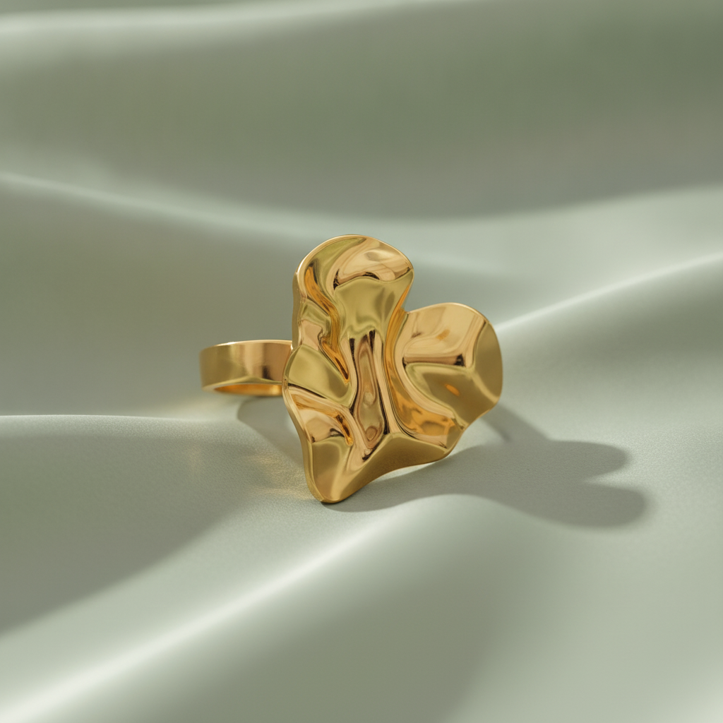 Imperial Abstract Sculpted Wave Statement Ring