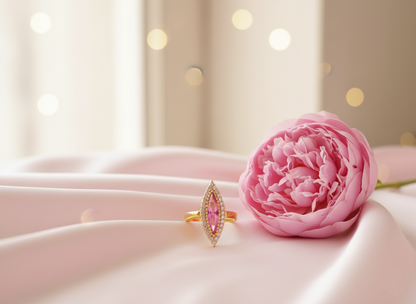 NuGold Pink Royale Marquise Statement Ring