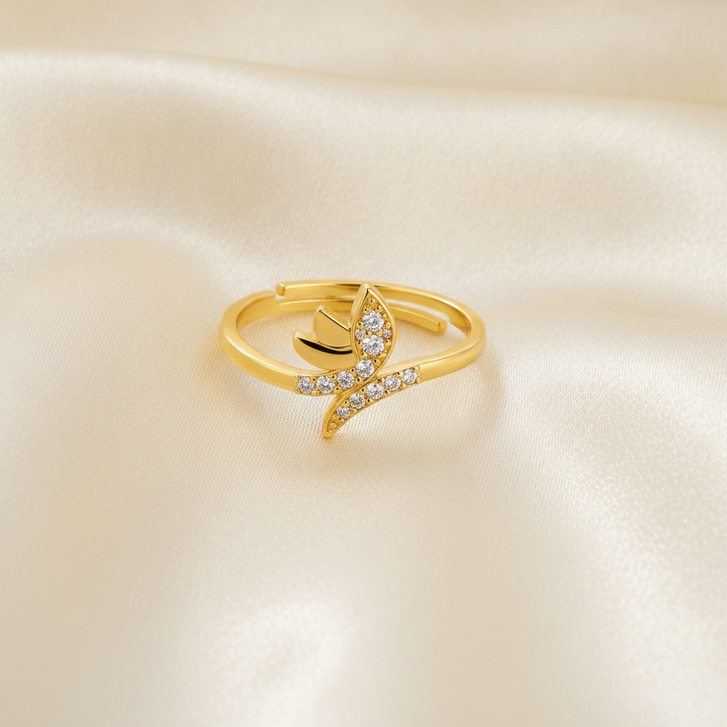 NUGOLD Delicate Butterfly CZ Fashion Ring