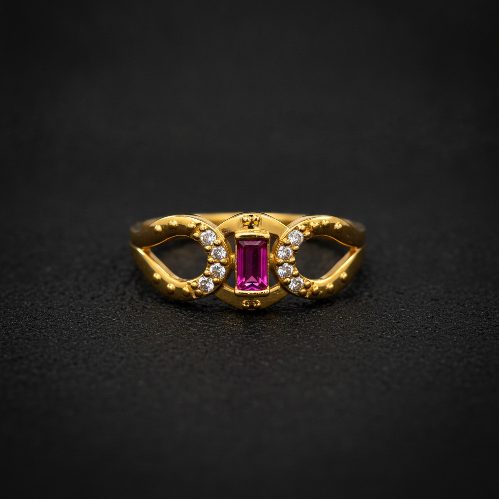 Regal Ruby Infinity Embrace Statement Ring for Women