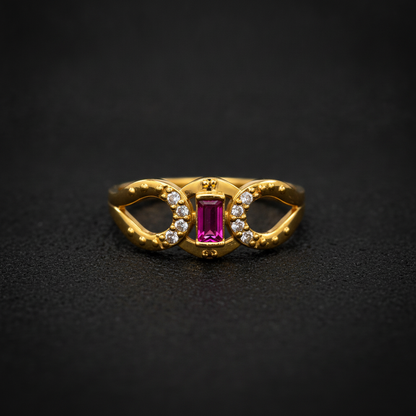 Regal Ruby Infinity Embrace Statement Ring for Women