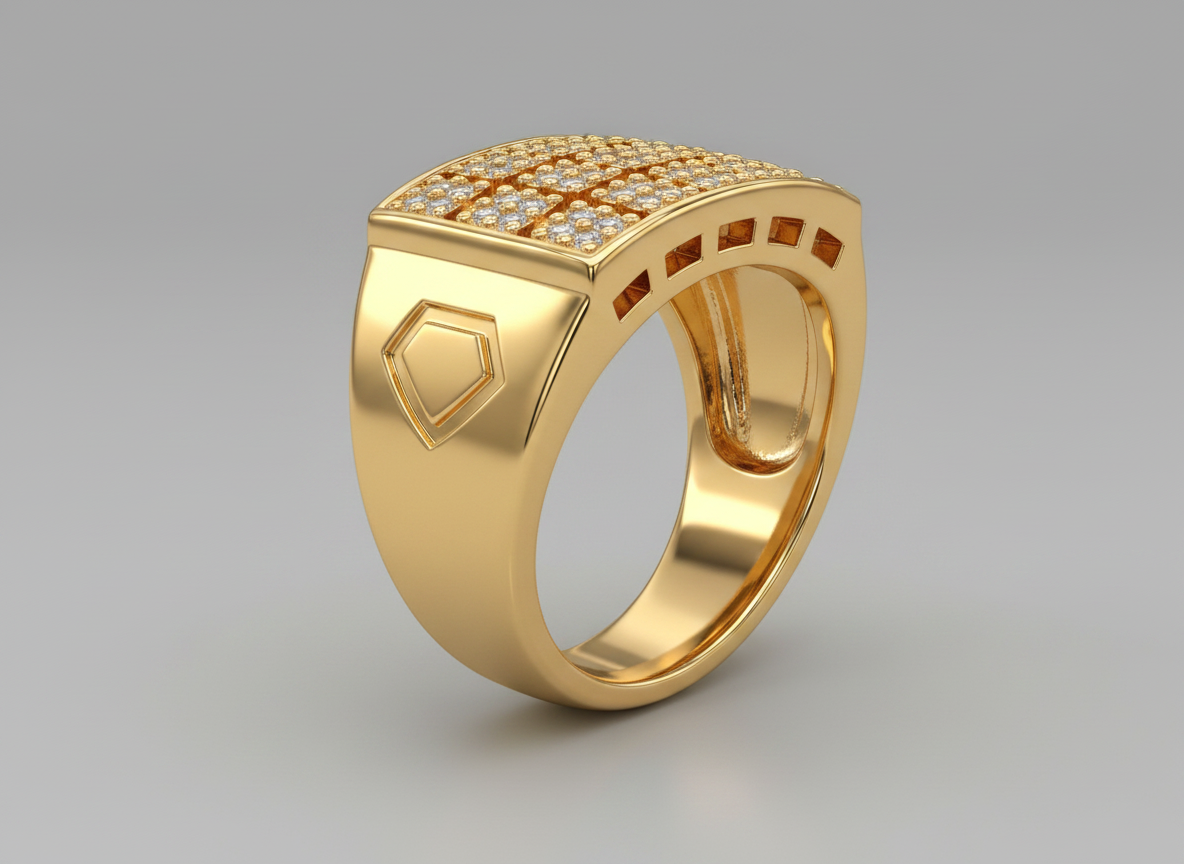 NuGold Royale Pavé Signet Ring