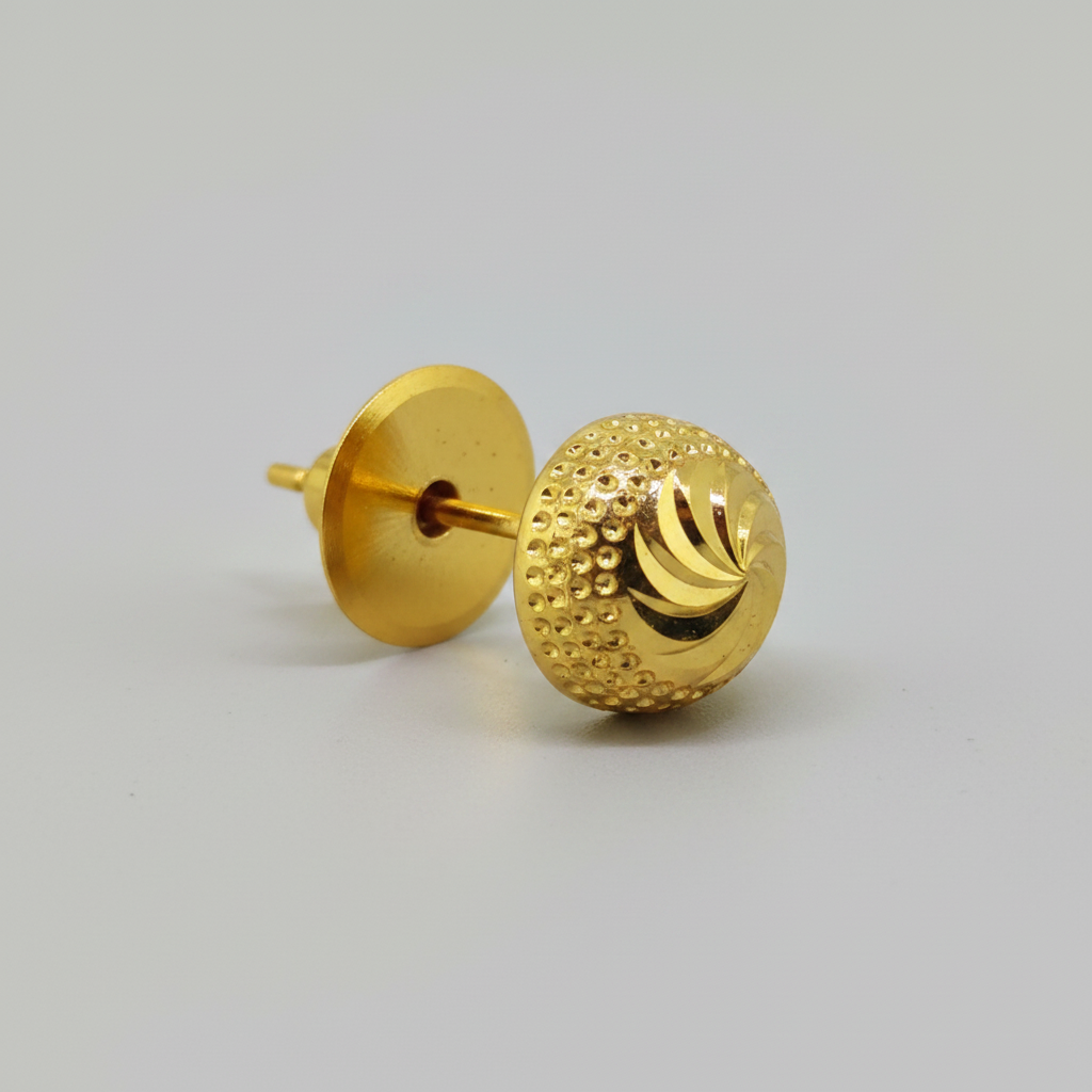 NuGold Textured Gold-Toned Designer Stud Earrings for Women