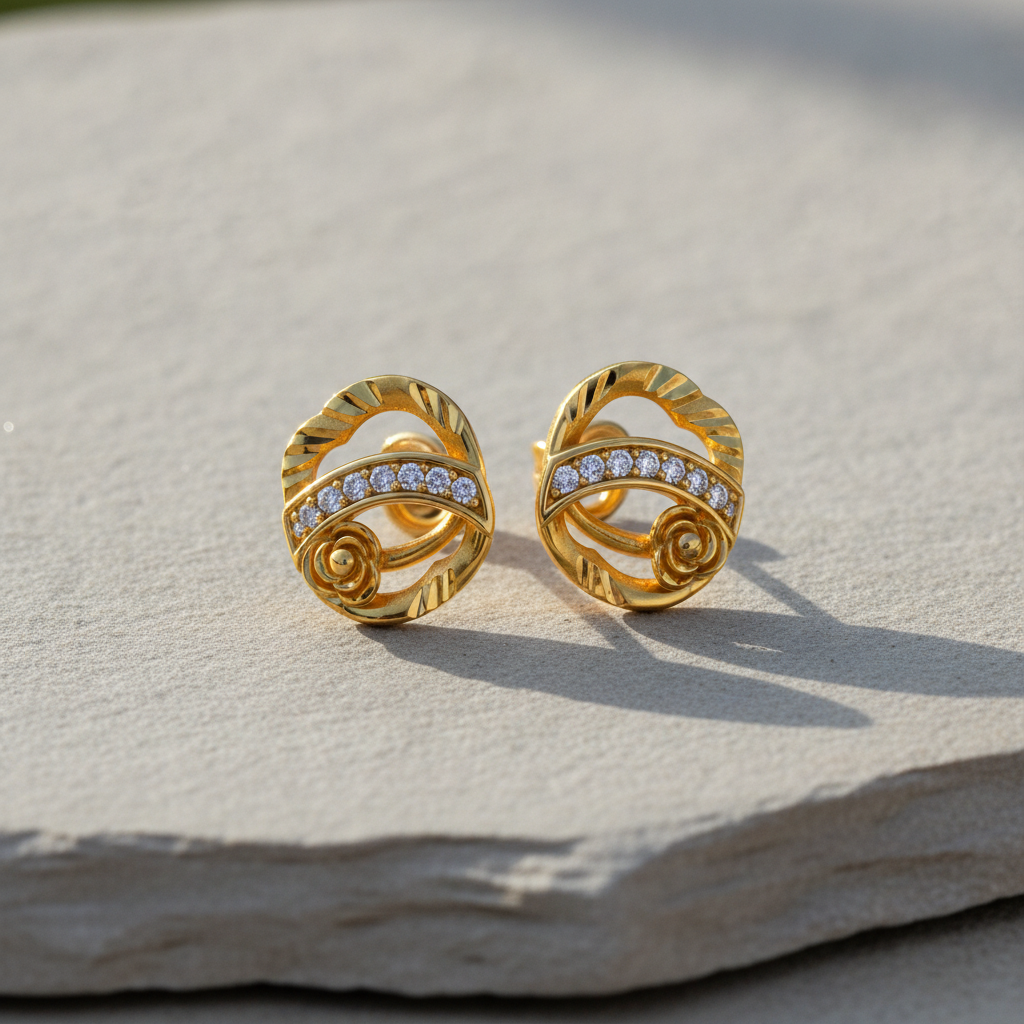 Sculpted Ribbon & Rosetta Infinite Loop Statement Earrings
