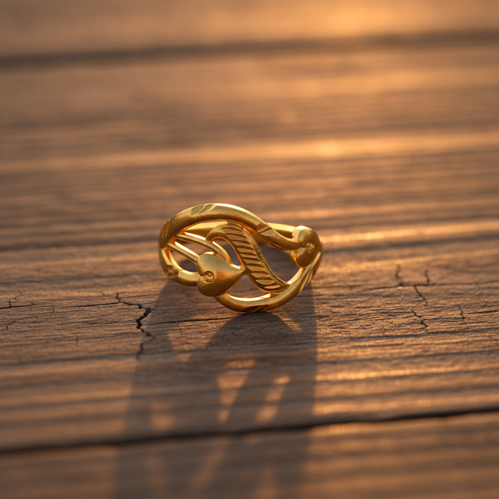 NUGOLD Elegant Leaf Design Adjustable Ring for Women