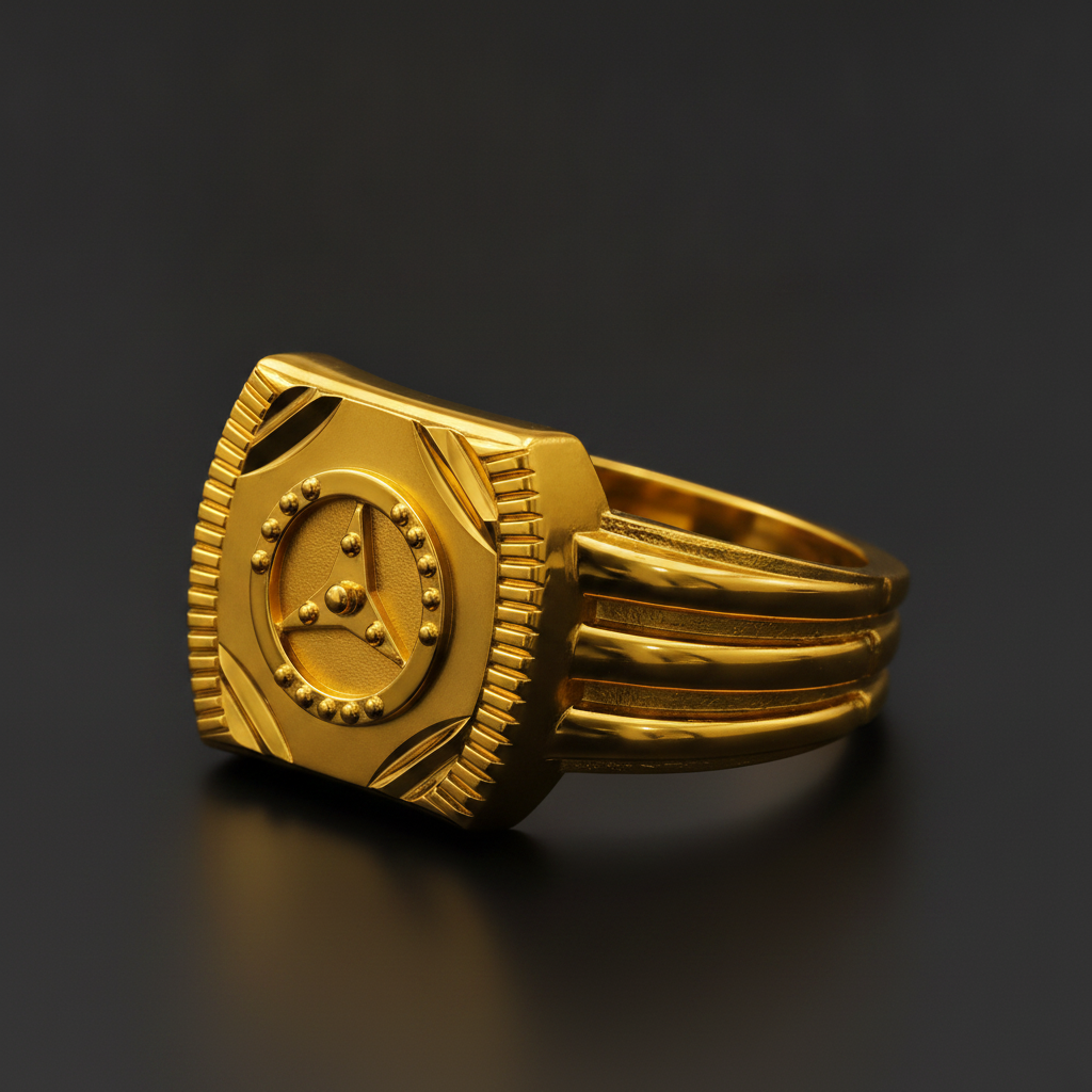 Royal Triad Crest Statement Ring for Men
