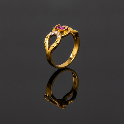Regal Ruby Infinity Embrace Statement Ring for Women