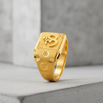 Divine Om Sacred Symbol Designer Ring