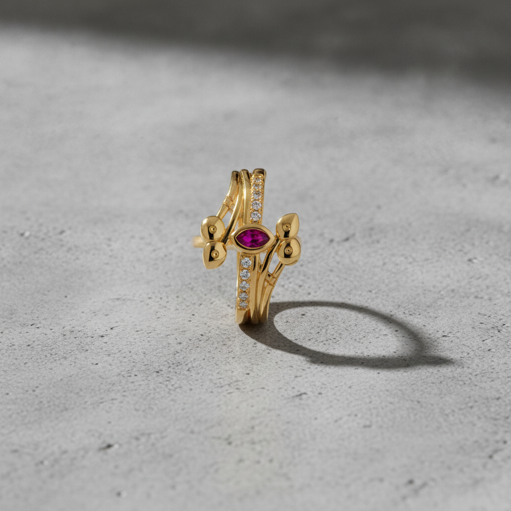 Crimson Majesty Crystal Ring