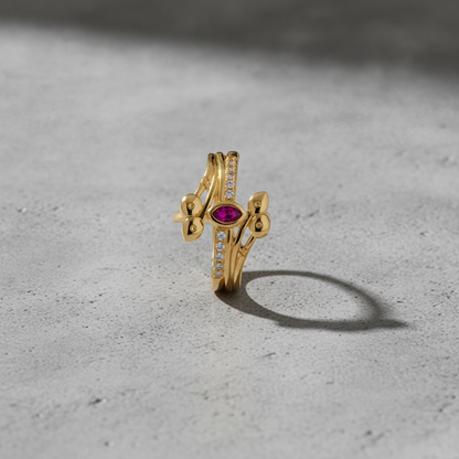 Crimson Majesty Crystal Ring