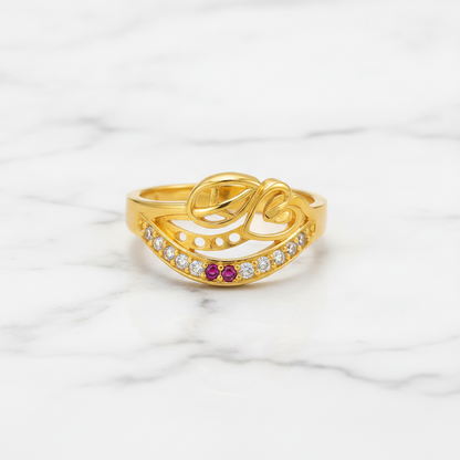 Royal Swirl Ruby Pavé Statement Ring