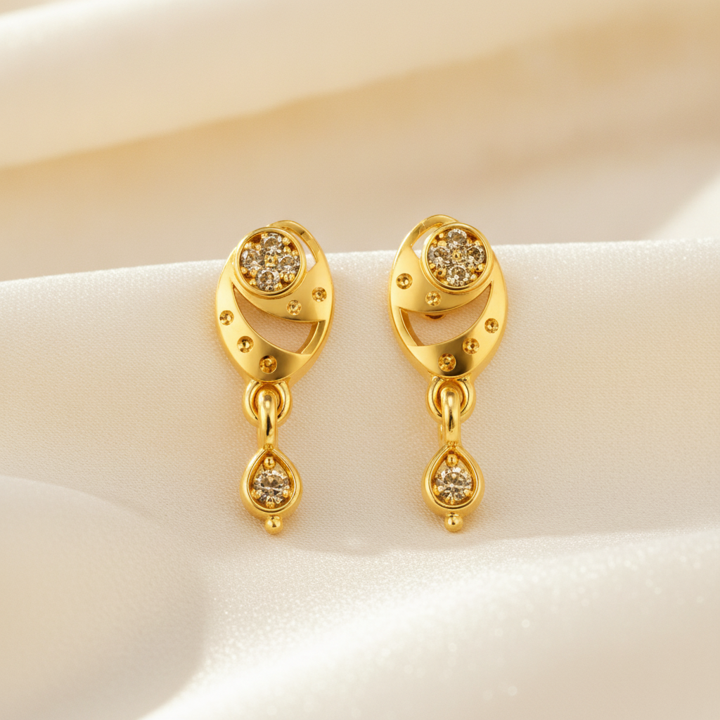 Royal Paisley Crystal Teardrop Dangler Earrings