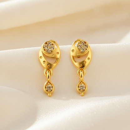 Royal Paisley Crystal Teardrop Dangler Earrings