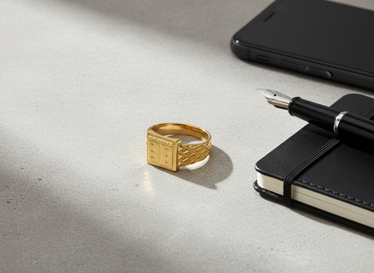 NuGold Heritage Square Signet Ring