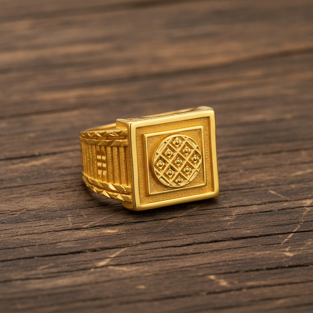 Imperial Woven Crest Textured Ring for Men