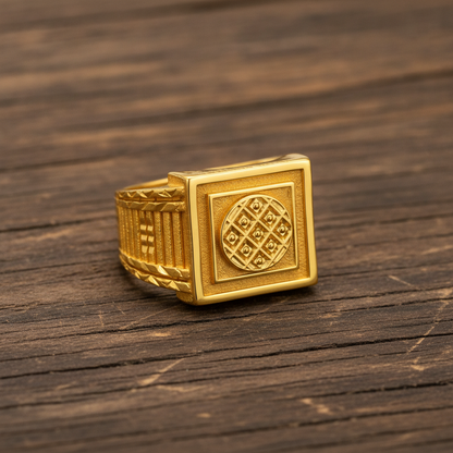 Imperial Woven Crest Textured Ring for Men