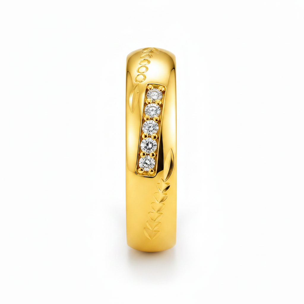 Regal Laurel Sparkle Band Ring for Women
