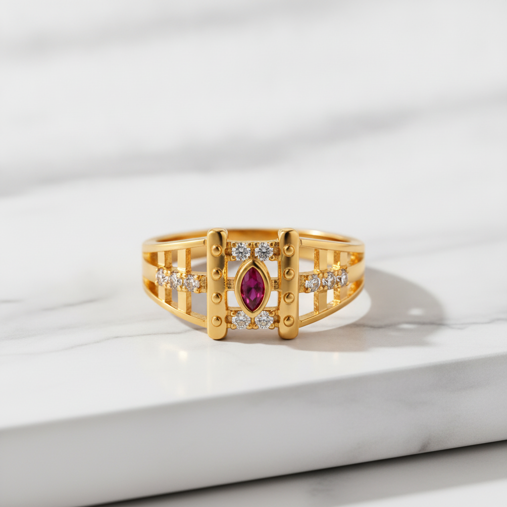 Imperial Ruby Baroque Statement Ring
