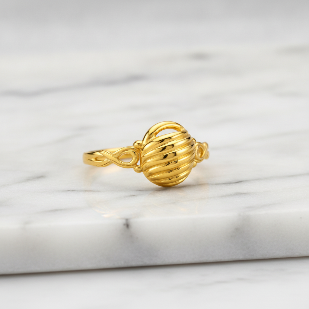 Regal Spiral Orb Elegance Statement Ring for Women