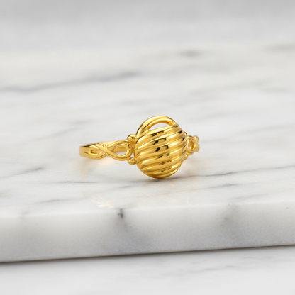 Regal Spiral Orb Elegance Statement Ring for Women