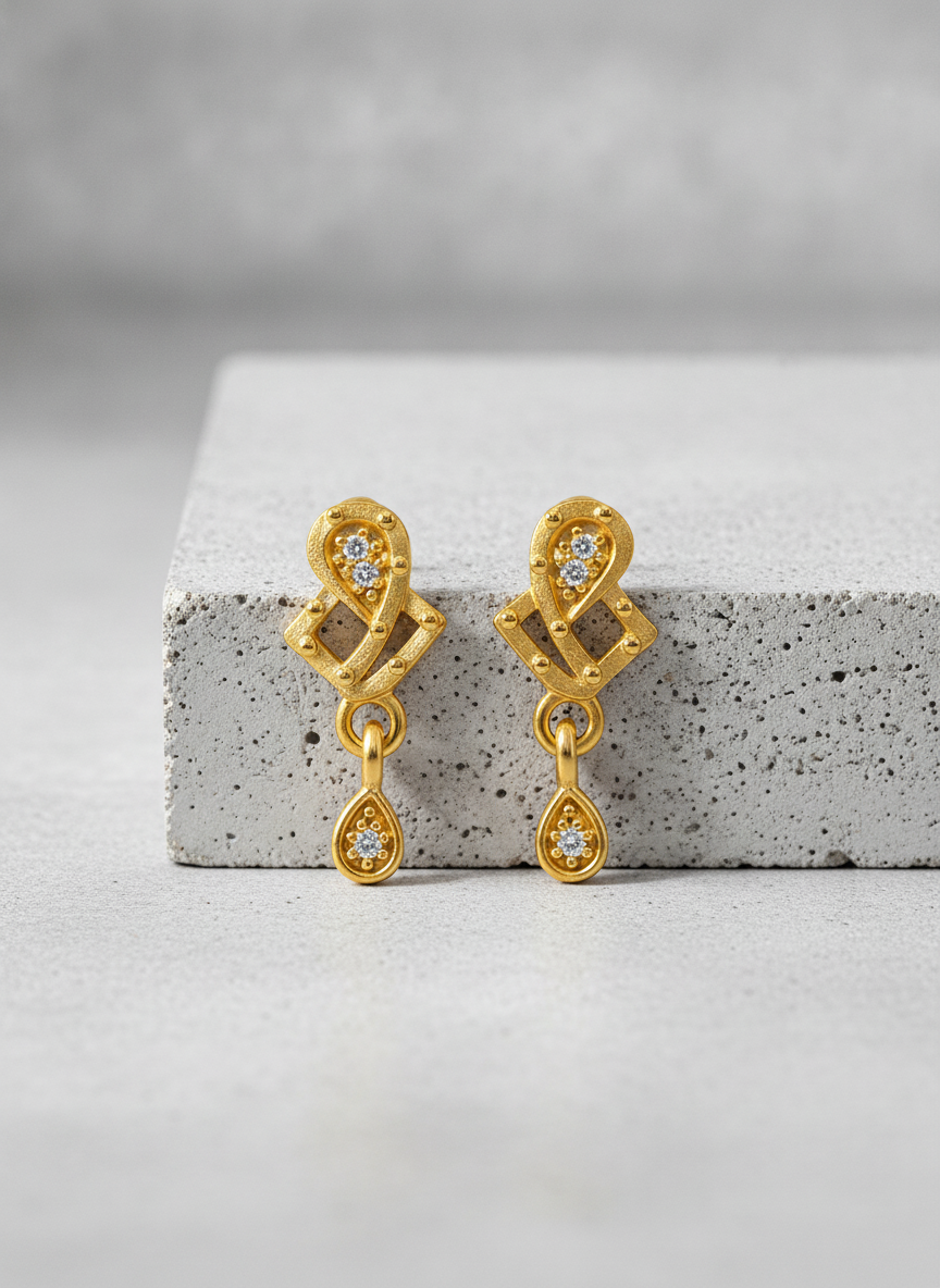 Elegant Modern Motif Designer Dangler Earrings