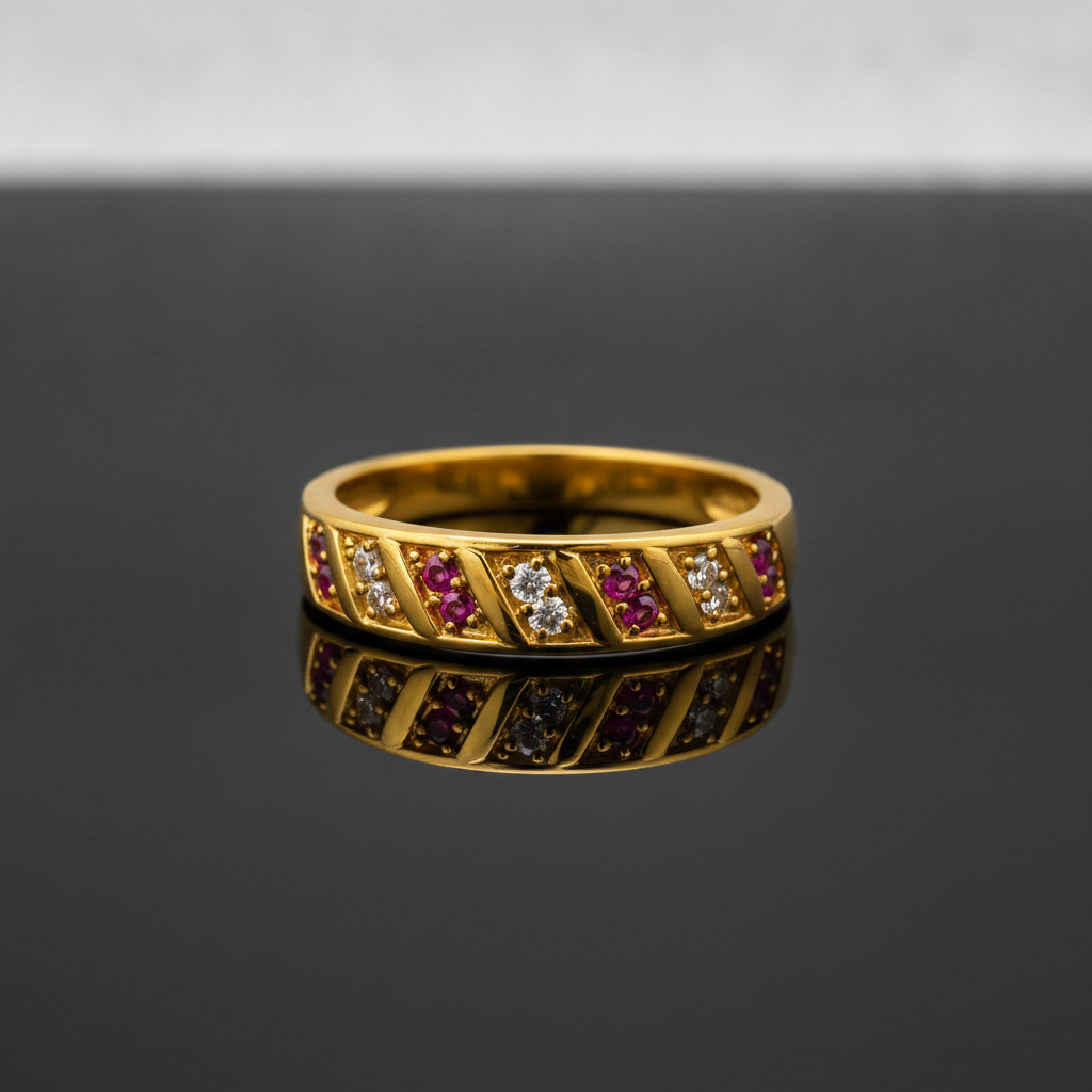 Elegant Ruby CZ Infinity Pattern Ring