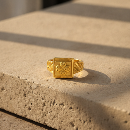 Royal Clover Statement Ring for Men