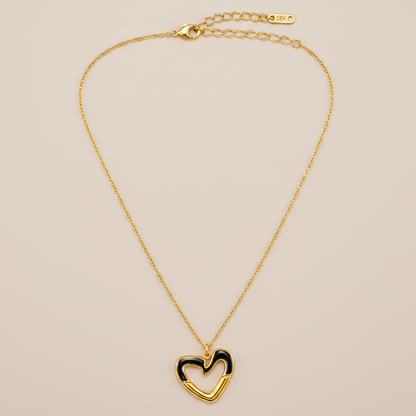 Elegant Dual-Tone Heart Necklace for Women