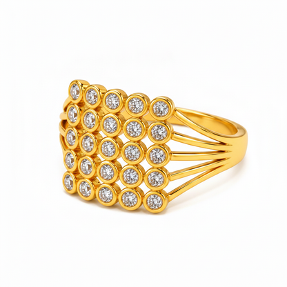 Royal Radiance Grid Sparkle Statement Ring for Women