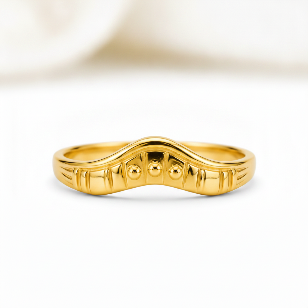 Regal Curved Crest Minimalist Ring for Women