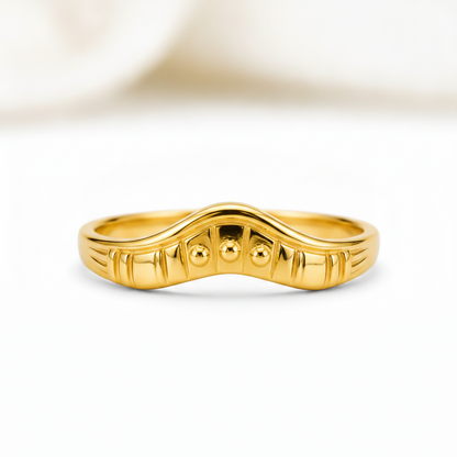 Regal Curved Crest Minimalist Ring for Women