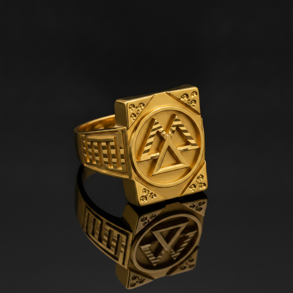 Royal Dynasty Triangle Signet Ring For Men