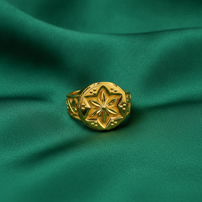 Royal Floral Medallion Heritage Statement Ring for Men