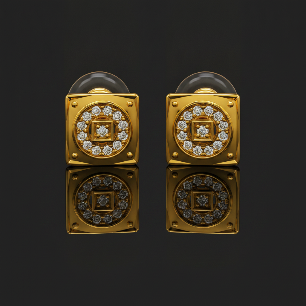 Regal Quadrant Crystal Stud Earrings