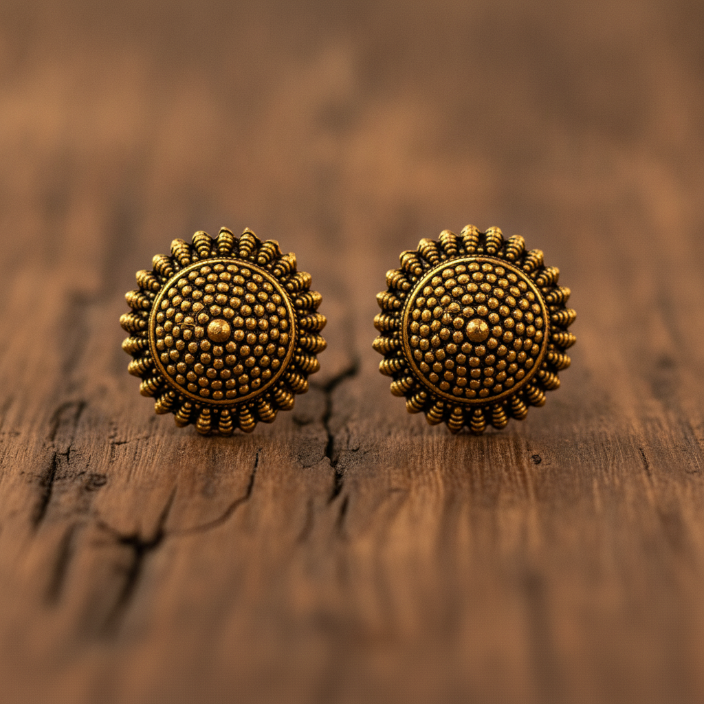 Royal Mandala Beaded Statement Stud Earrings for Women