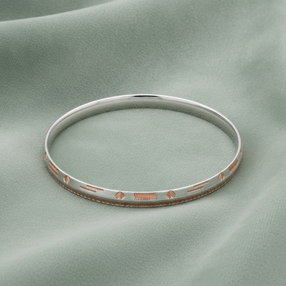925 Sterling Silver Rose Gold Designer Kada for Men & Women