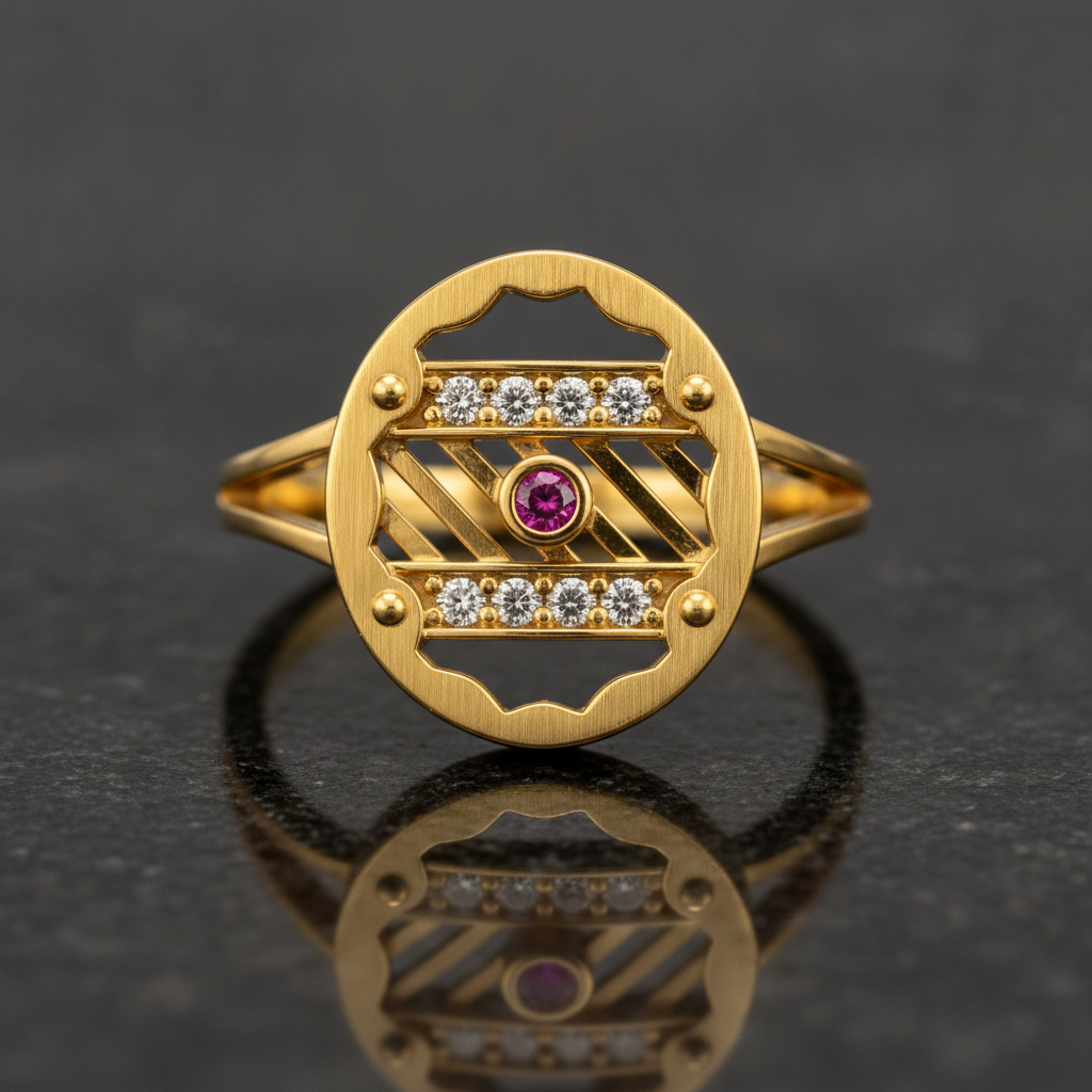 Regal Ruby Orbit Radiance Statement Ring for Women
