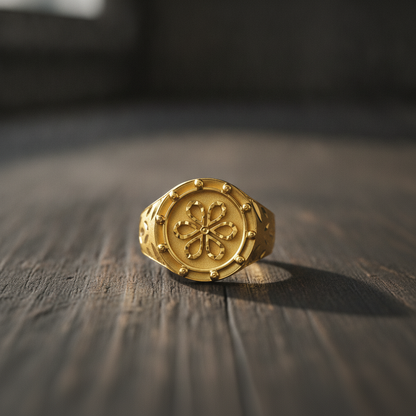 Imperial Six-Petal Medallion Heritage Ring for Men