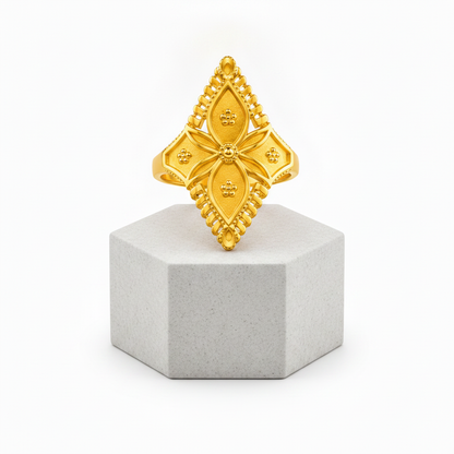Royal Four-Petal Heritage Crest Statement Ring for Women