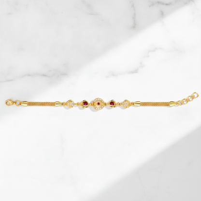 Regal Ruby Sparkle Link Bracelet for Women