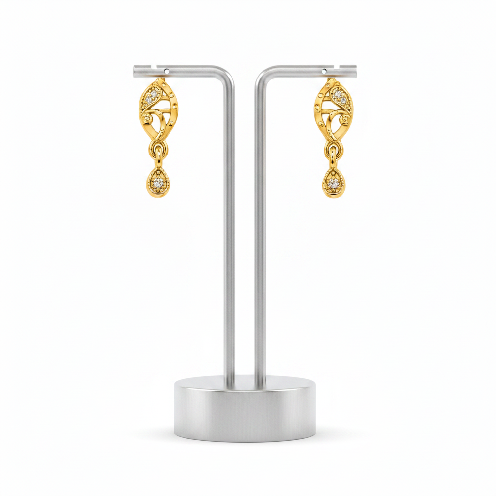 Regal Swirl Crystal Dangler Earrings for Women