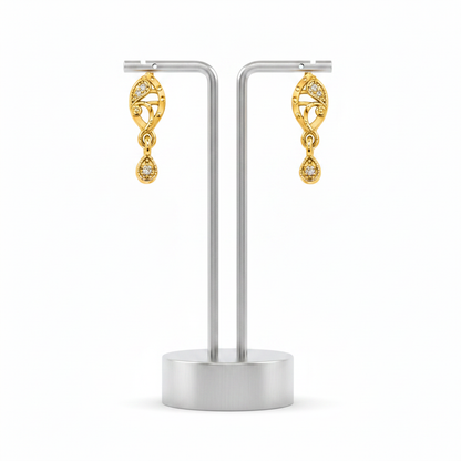 Regal Swirl Crystal Dangler Earrings for Women