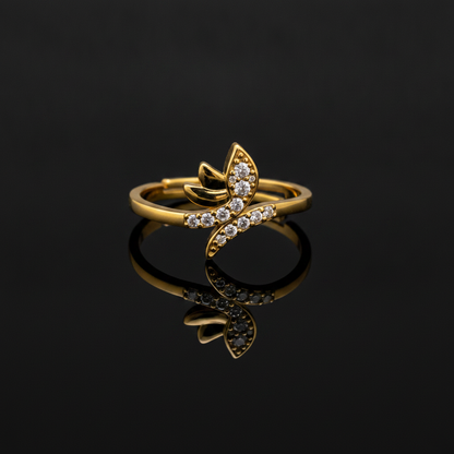 NUGOLD Delicate Butterfly CZ Fashion Ring