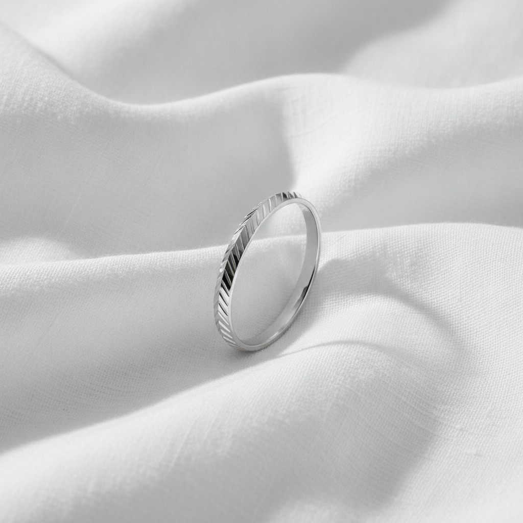 Premium Sterling Silver Chevron Pattern Kada for Men