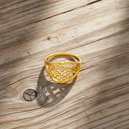 NUGOLD Elegant Interwoven Designer Ring for Women