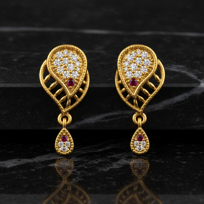 Elegant Swirl Frame Filigree Earrings