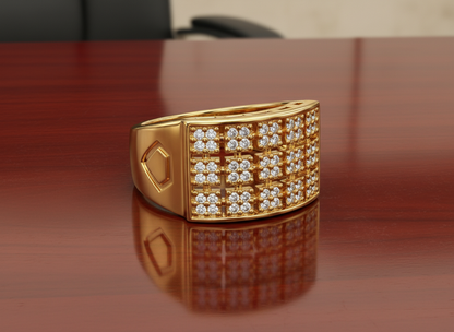 NuGold Royale Pavé Signet Ring