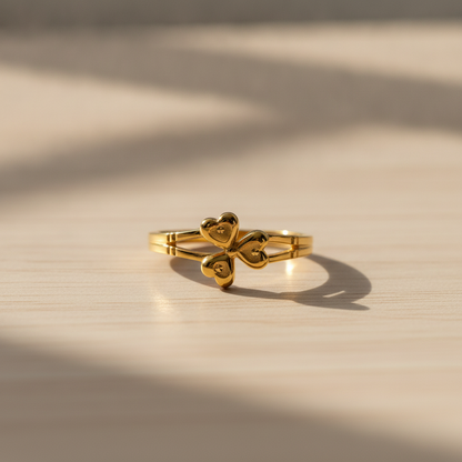 Triple Heart Blossom Designer Ring