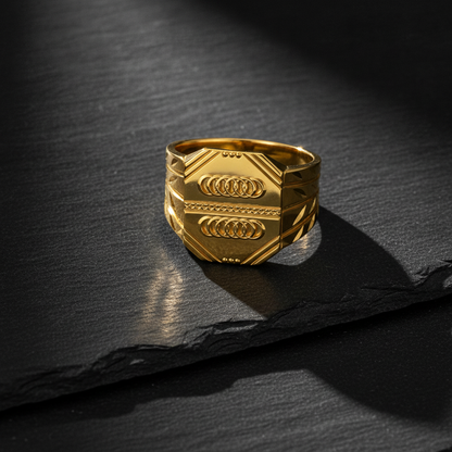 Royal Twin Link Heritage Statement Ring for Men